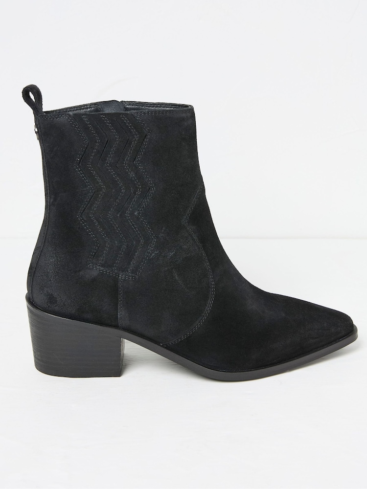 FatFace Drea Black Western Boots - Image 1 of 3