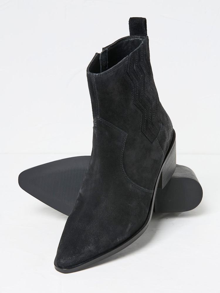 FatFace Drea Black Western Boots - Image 2 of 3