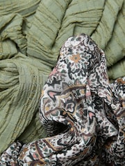 FatFace Green 2 Pack Paisley Scrunchies - Image 2 of 2