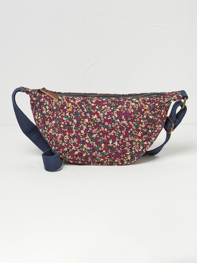 FatFace Gia Purple Canvas Sling Bag - Image 1 of 2