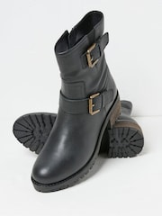 FatFace Liberty Black Biker Boots - Image 2 of 3
