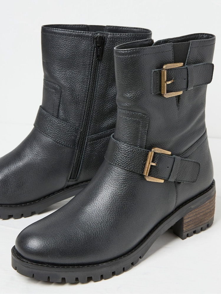 FatFace Liberty Black Biker Boots - Image 3 of 3