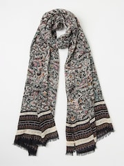 FatFace Wild Black Ditsy Lightweight Printed Scarf - Image 1 of 2