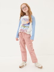 FatFace Hattie Pink Tapered Cargo Trousers - Image 1 of 4