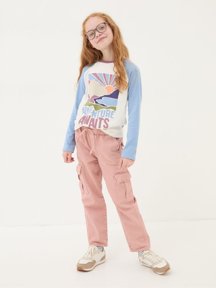 FatFace Hattie Pink Tapered Cargo Trousers - Image 1 of 4