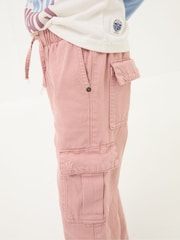 FatFace Hattie Pink Tapered Cargo Trousers - Image 3 of 4