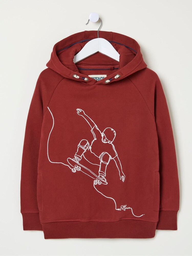 FatFace Red Skate Popover Hoodie - Image 6 of 6 FatFace Red Skate Popover Hoodie - Image 6 of 6