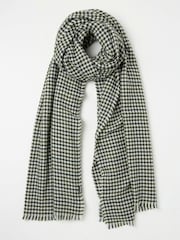FatFace Green Houndstooth Scarf - Image 1 of 2