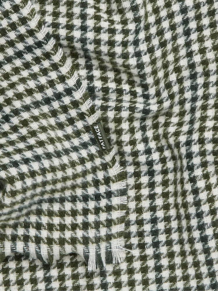 FatFace Green Houndstooth Scarf - Image 2 of 2