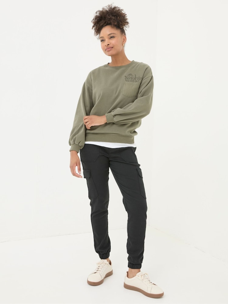 FatFace Hythe Black Cargo Trousers - Image 2 of 6 FatFace Hythe Black Cargo Trousers - Image 2 of 6