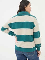 FatFace Ruby Green Stripe Rugby Top - Image 2 of 5