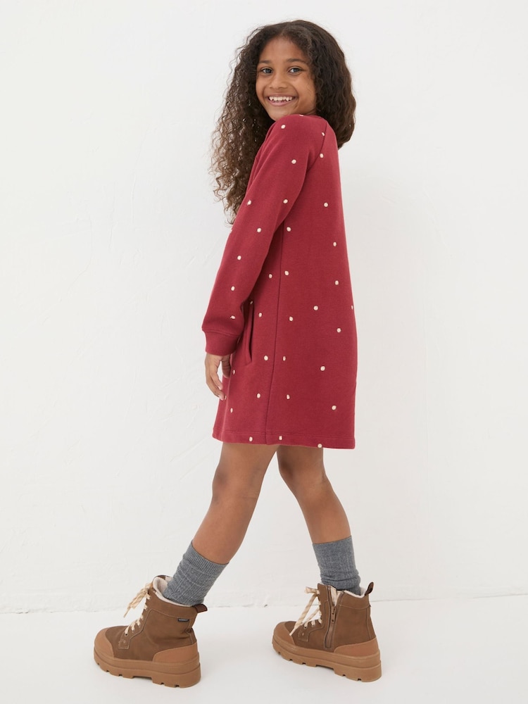 FatFace Red Georgia Sweat Dress - Image 2 of 5