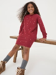 FatFace Red Georgia Sweat Dress - Image 3 of 5