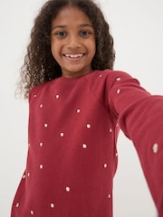 FatFace Red Georgia Sweat Dress - Image 4 of 5