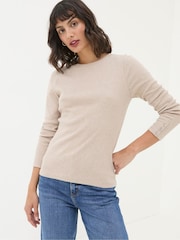FatFace Callie Oatmeal Long Sleeve Top - Image 1 of 6