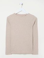 FatFace Callie Oatmeal Long Sleeve Top - Image 6 of 6