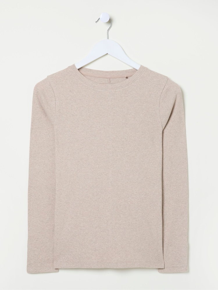 FatFace Callie Oatmeal Long Sleeve Top - Image 6 of 6