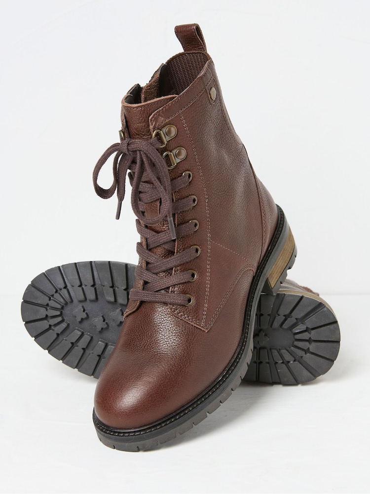 FatFace Margot Brown Lace-Up Boots - Image 3 of 3