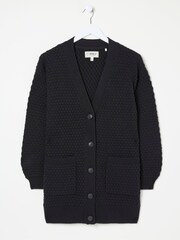 FatFace Ali Black V-Neck Cardigan - Image 5 of 5