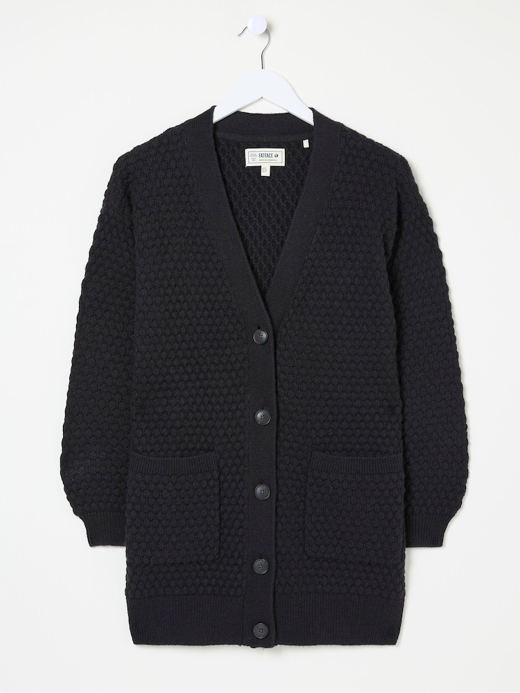 FatFace Ali Black V-Neck Cardigan - Image 5 of 5