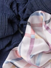 FatFace Navy Blue/Pink 2 Pack Paisley Scrunchies - Image 2 of 2