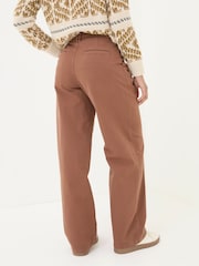 FatFace Saffron Brown Wide Leg Twill Trousers - Image 2 of 6
