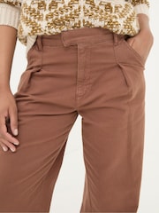 FatFace Saffron Brown Wide Leg Twill Trousers - Image 5 of 6
