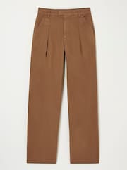 FatFace Saffron Brown Wide Leg Twill Trousers - Image 6 of 6