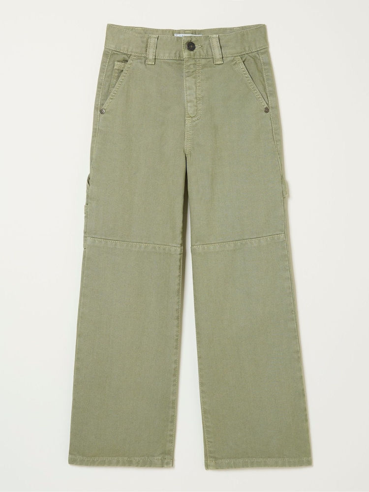 FatFace Waye Green Wide Leg Trousers - Image 1 of 3
