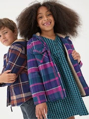 FatFace Purple Check Shacket - Image 1 of 6