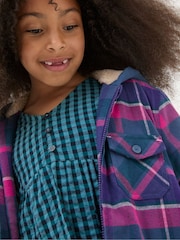 FatFace Purple Check Shacket - Image 4 of 6