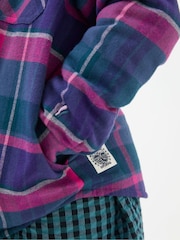 FatFace Purple Check Shacket - Image 5 of 6