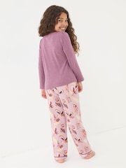 FatFace Dusky Purple Owl Pyjama Set - Image 3 of 7