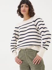 FatFace Eliana Cream Stripe Jumper - Image 1 of 5