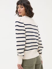 FatFace Eliana Cream Stripe Jumper - Image 2 of 5