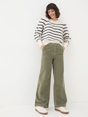 FatFace Eliana Cream Stripe Jumper - Image 3 of 5