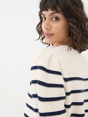 FatFace Eliana Cream Stripe Jumper - Image 4 of 5