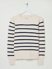 FatFace Eliana Cream Stripe Jumper - Image 5 of 5