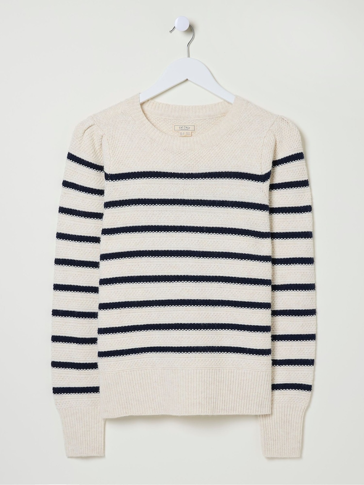 FatFace Eliana Cream Stripe Jumper - Image 5 of 5