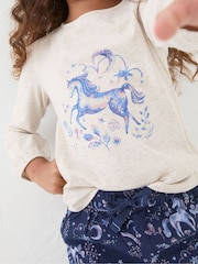 FatFace Navy Blue Unicorn Pyjama Set - Image 4 of 6