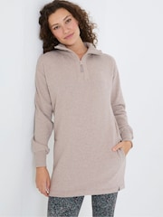 FatFace Sutton Natural Half Zip Sweatshirt - Image 1 of 6