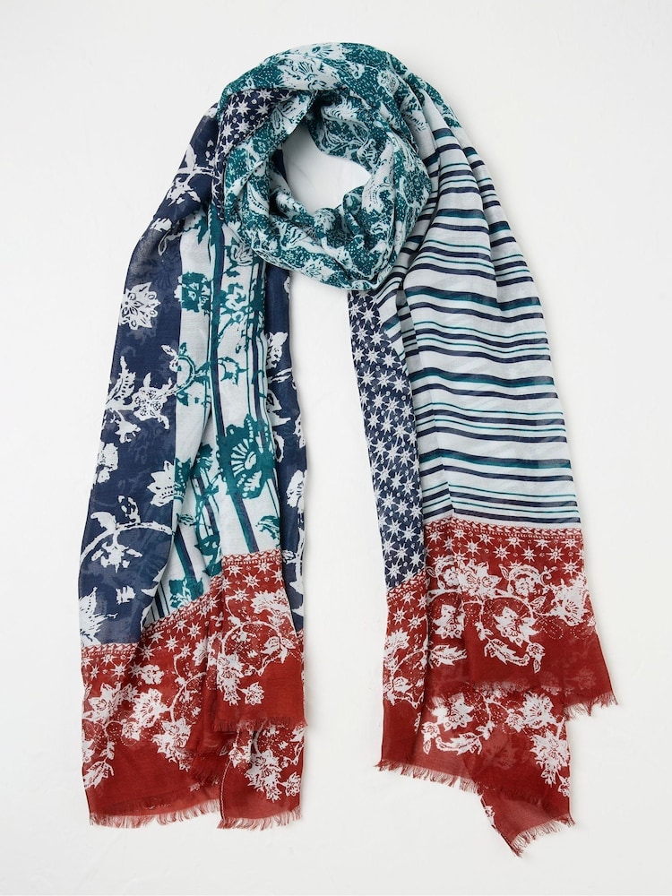 FatFace Bright Blue Paisley Scarf - Image 1 of 2 FatFace Bright Blue Paisley Scarf - Image 1 of 2