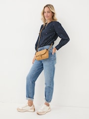 FatFace Mathilde Blue Embroidered Blouse - Image 3 of 6
