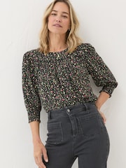 FatFace Shelley Black Ditsy Marks Blouse - Image 1 of 6