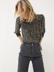 FatFace Shelley Black Ditsy Marks Blouse - Image 2 of 6