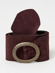 FatFace Burgundy Red Soft Wide Waist Belt - Image 1 of 2