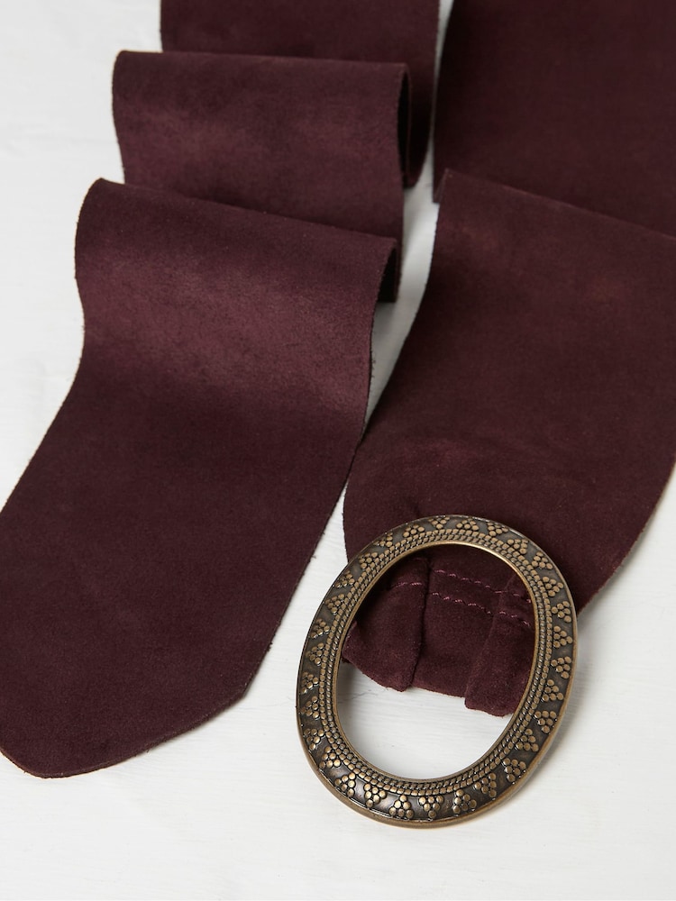 FatFace Burgundy Red Soft Wide Waist Belt - Image 2 of 2