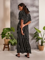 FatFace Iris Black Metallic Maxi Dress - Image 2 of 6