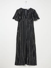 FatFace Iris Black Metallic Maxi Dress - Image 6 of 6