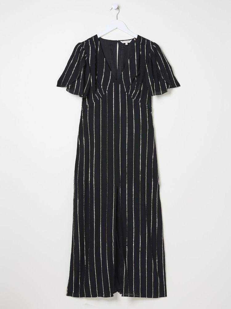 FatFace Iris Black Metallic Maxi Dress - Image 6 of 6